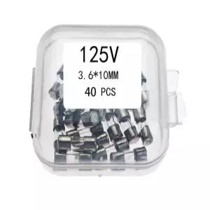 10A 125V 퓨즈 10mm 고속 유리 블로우 40개 10A125V F10A 카트리지 36