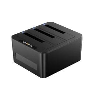 USB A/C 3.0이 포함된 2.5 u201C/3.5인치 SATA HDD/SSD용 3Bay 하드 드라이브 인클로저, 핫 스왑 가능한 도킹 스테이션, 도구 없는 HDD 인클로저 지원