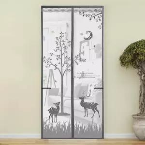 문 모기장 210cm 그레이 자석방충망 자석형방충망