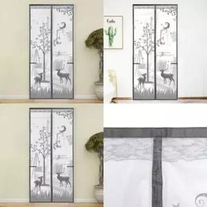 사슴 문 모기장 90x210cm 그레이 현관모기장 현관문방충망