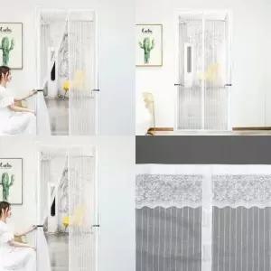 스트라이프 문 모기장 90x210cm 화이트 방문모기장 현관방충문