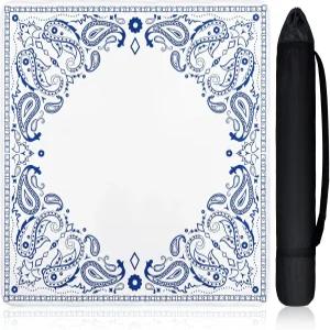 페이즐리 마작 매트의 손영 315인치 블랙 캐리백 타일 방지 다목적 게임 카드 매트 고무 커버파란색 테이블