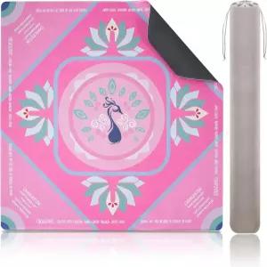 Roocn 2026 마작 테이블용 매트 315315 천 보드 드로스트링 카드용 핑크 고무 포함 커버 소음 1개 방지