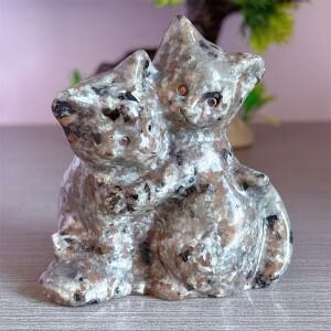 유퍼라이트 애호가 고양이 천연 크리스탈 홈 데코 아이템 방 장식 행운의 석영석 정원 레이키 치유 에너지