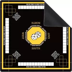 테이블 315315 논슬립 마작 천 커버게임 규칙 포함 포커용 도미노블랙 카드 매트 타일 게임 보드