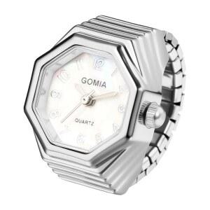 쥬얼리 남성 여성 핑거 워치 발렌타인 데이를 위한 엘라스틱 밴드 옥타곤 다이얼 쿼츠 아날로그 노벨티 반지 시계