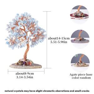 1pc 천연 크리스탈 짓 눌린 돌 포춘 트리 마노 자료 손으로 짠 머니 생명의 나무 장식품