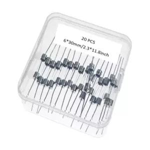 2A T2A 퓨즈 2A250V 블로우 2AL 슬로우 20팩 T2A250V 30MM 2AL250VP BigroSource 리드 6 유리