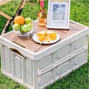 캠핑 피크닉 수납박스 테이블/리빙/박스/폴딩/플라스틱/수납함/자동차/정리함/다용도/접이식/보관함