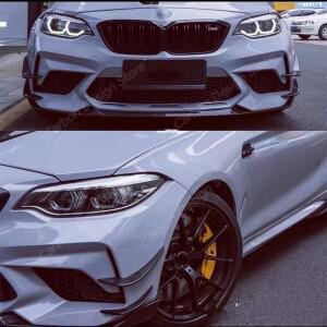 카본 파이버/FRP 자동차 프론트 범퍼 스플리터 카나드 핀 BMW F87 M2 2016-2018 안개등 에어 벤트 사이드