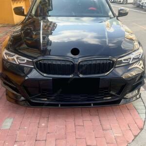 BMW 3 시리즈 G20 G21 M-스포츠 320i M340i LCI 2022-2024 튜닝 MP 스타일 프론트 범퍼 스플리터 립 스포일