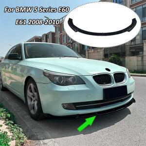 BMW 5 시리즈 E60 E61 2008-2010 글로스 블랙 자동차 프론트 로워 범퍼 립 바디 키트 덕 스플리터 카나드