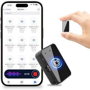 [미국배송] 64GB 마그네틱 음성 녹음기 - 이어폰이 장착된 미니 녹음기 타입 C 포트 연속 녹음 장치 휴대용 그라바도라 드 보즈 강의 인터뷰 회의에 오디오 사용이 간편함