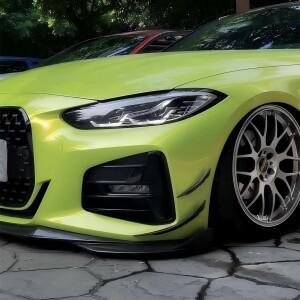 BMW 4 시리즈 G22 G23 420i M440i 2020-2024 M 팩 앞 범퍼 스플리터 카나드 윙 에어 벤트 트림 바디 키트