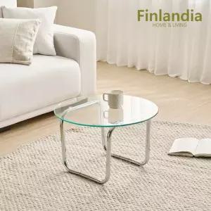 핀란디아 디아노 600 라운드 원형 강화유리 거실 소파 테이블 [착불]