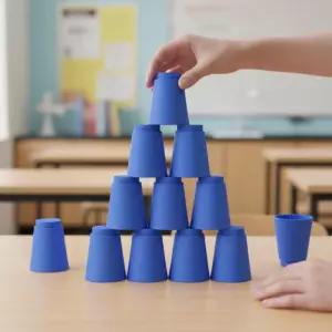꼬마컵쌓기 스태킹 스택스 쌓기놀이 순발력 스피드 시합 (12pcs 2개) 컵쌓기 스테킹컵