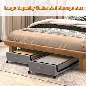 침대밑수납함 대용량 침대 수납함 바퀴 달린 서랍형 투명창 방진 뚜껑 잠금 가능 캐스터 신발 보관용