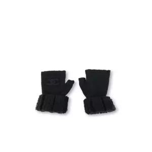 샤넬 25FW CC로고 캐시미어 니트 반장갑 블랙 AAB458