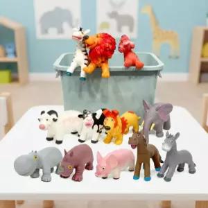 소프트 동물 인형 안전동물 미니어쳐 가축 야생동물 피규어 애니멀 보관함 (12종세트)