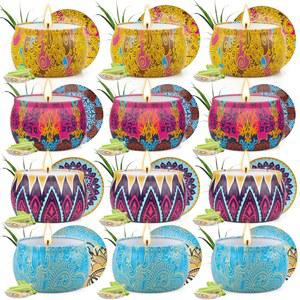 시트로넬라 캔들 야외용 12팩 - 52.8온스 소이 왁스 세트, 캠핑, 정원, 파티를 위한 360시간 지속 가능한 향초