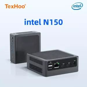 TexHoo 미니 PC Intel N150 N100 Windows 11 Pro는 최대 16GB DDR4 2T NVME SSD USB3.2 듀얼 HDMI 데스크탑