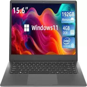 15.6인치 노트북 컴퓨터 Celeron N4020 4GB RAM 및 192GB SSD FHD 1920 * 1080 IPS 디스플레이 PC 슬림
