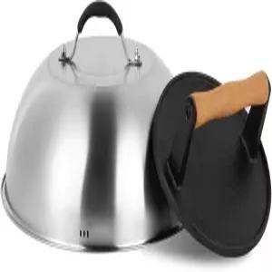 블랙스톤 그리들 플랫 탑 그릴 및 액세서리용 12인치 멜팅 돔이 장착된 SHINESTAR 주철 프레스 패티 버거