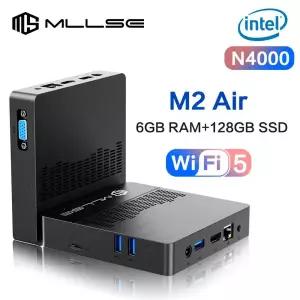 MLLSE 미니 PC M2 에어 인텔 제미니 레이크 N4000 J3710 6GB RAM 128GB ROM 듀얼 밴드 와이파이 블루투스 U