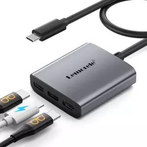 호환 레모렐레TC520 듀얼 타입-C 도크 AR 글래스용 4K 듀얼 스크린 디스플레이 100W PD 충전 플 앤 플레이