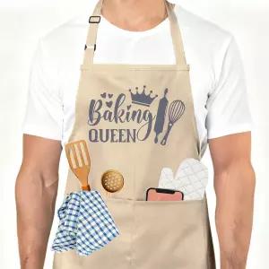 에디키어 여성 남성용 재미있는 요리 앞치마 포켓 2개 포함 주방 베이킹 선물 귀여운 생일 크리스마스