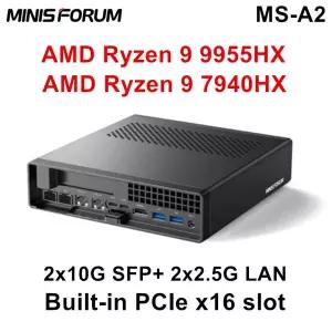 미니스포럼 MS-A2 미니 PC AMD 라이젠 9 9955HX 7940HX 2x10G SFP 2*2.5G LAN 3*NVMe 윈도우 11 워크스테이