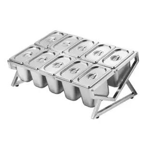 스텐 재료통 사각 보관 반찬 급식 뷔페 뚜껑 용기