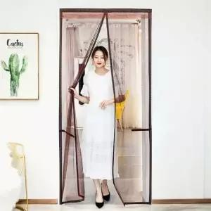 문 모기장 210cm 브라운 모기장문 방충문