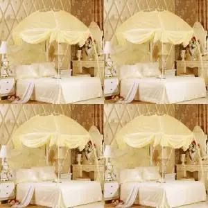 돔형 사각 모기장 180x220cm 베이지 모기망 침대모기장