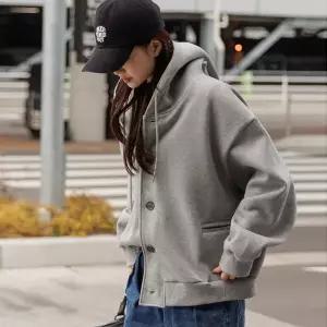 [시크폭스] 비엘 워싱코튼 버튼 후드 집업_61JP1625