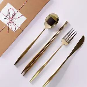 [핫트랙스]선물포장 몽블랑 골드 캐롤 디너 커트러리 2인 8p