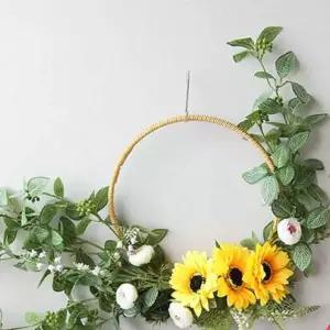 조화솜 리스 해바라기 장식 인테리어 조화