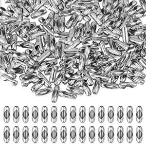 Trinkrittey 200Pcs 볼 체인 커넥터 클립, 2.4mm 구슬 체인, 롤러 블라인드 코드 DIY 공예용 보석 제작 액세서리 실버