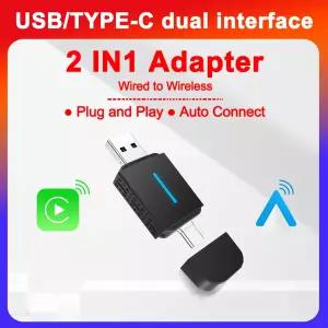 호환  2In1 DongleAndroid 자동 무선 USB 블루투스 Wifi 플 앤 플레이 Type-c For Audi Benz Volvo VW Toyo