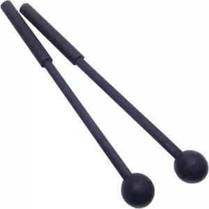 TUOREN 1쌍 9인치 고무 실로폰 스틱 텅 드럼 망치 타악기 글로켄슈필 차임 목판 벨(블랙)용
