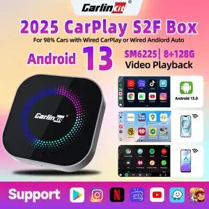 호환 128G CarlinKit 무선 카플레이 유선에서 무선 카플레이 어댑터로 자동 연결 QCM6225Car AI BOX 플 앤