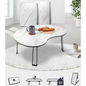 1인가구 마블패턴 디자인 감성용 폴딩식탁 접이식책상 좌식용 공부 간편테이블 밥상