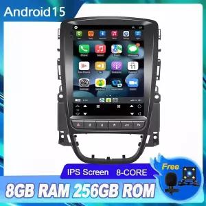 호환 오펠 아스트라 J 복스홀 뷰익 베라노 2009-2015용 안드로이드 15 무선 카플레이 테슬라 스타일 차량