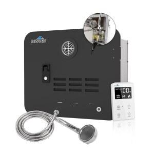 RIWORY 65,000 BTU RV 탱크리스 온수기 프로판 15x18 인치, 3.9 GPM DC 12V 온디맨드 온수기, 리모컨, 이중 수도구, 냉동 보호 포함 캠핑카용