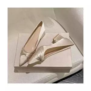 알마센 여성 하이힐 슈즈 새틴 통굽 웨딩화 프리 힐 ADOR5