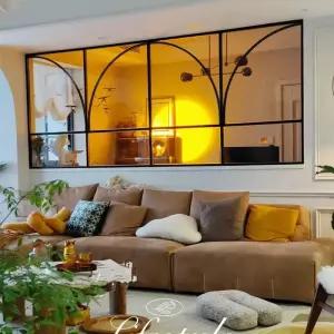 창문형거울 미러 장식 사각 벽 거울 카페 인테리어 70cmx180cm 블랙(거울포함)