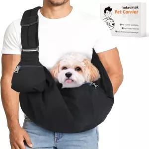 작은 개와 고양이를 위한 복박탁 반려동물 캐리어 슬링 두꺼운 패딩 어깨끈과 포켓이 조절 가능한 반려견