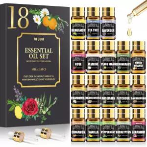 NESCCI 에센셜 오일 선물 세트 - 디퓨저 캔들 만들기 할로윈 크리스마스(18 * 5ML)에 완벽합니다
