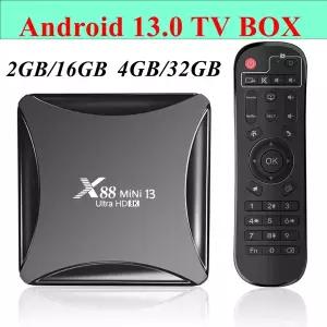 호환 UHD 유튜브 스마트 미디어 플레이어 X88 13 안드로이드 13.0 TV RK3528 쿼드 코어 2G 16G 4G 32G 2.4G