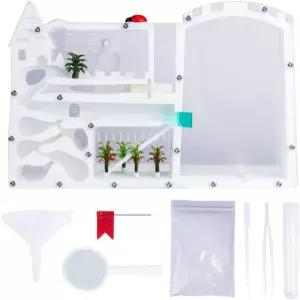 개미 양식의 성 흰 모래가 있는 서식지 관찰 키트 생태계 연구 자연 세계 탐험 (개미는 포함되지 않음)